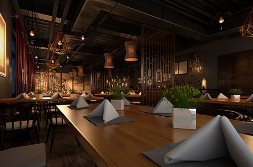 衡山简约大气中式风格餐厅设计装修效果图