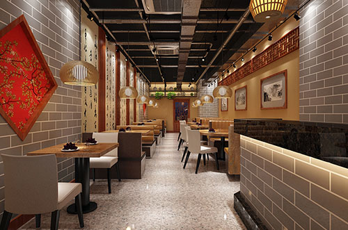 衡山传统中式餐厅餐馆装修设计效果图