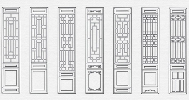 衡山常用中式仿古花窗图案隔断设计图