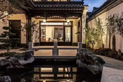 衡山现代中式别墅的庭院设计如此美丽